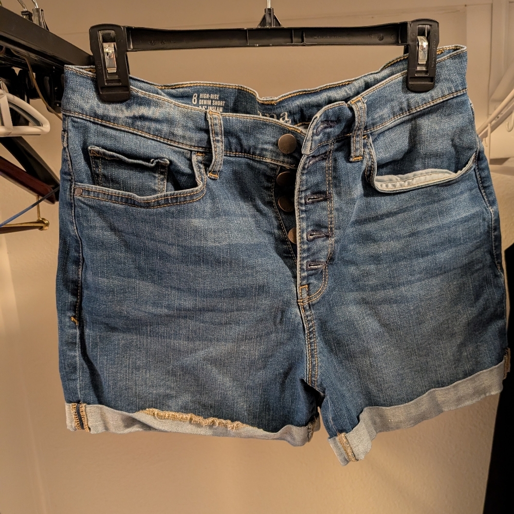 High-Rise Denim Shorts